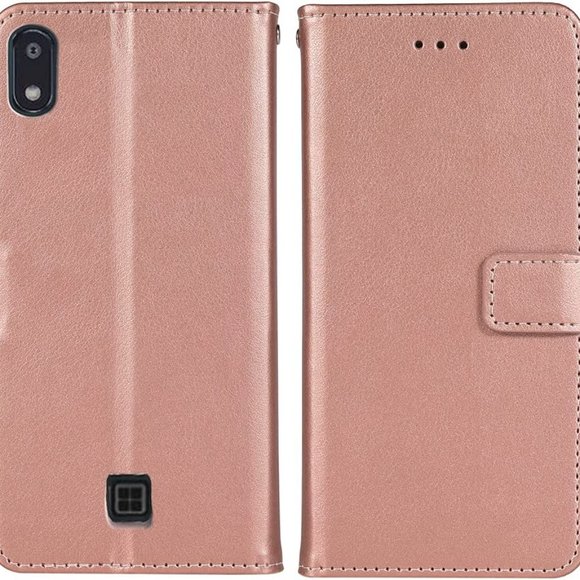 Wallet Phone Cases LG-K20 2019 Women Men Rose Gold - Picture 2 of 6